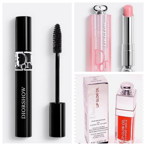 Dior Makeup Dior Diorshow Mascara Dior Lip Glow Balm And Dior Lip Glow Oil Bundle New Poshmark